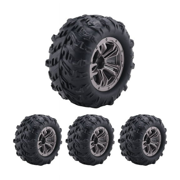 4Pcs 80mm Wheel Tire Tyre for Xinlehong Q901 Q902 Q903 9130 9136 9137 9138 1/16 RC Car Upgrade Parts,1 plastic   rubber as shown,4 x Wheel