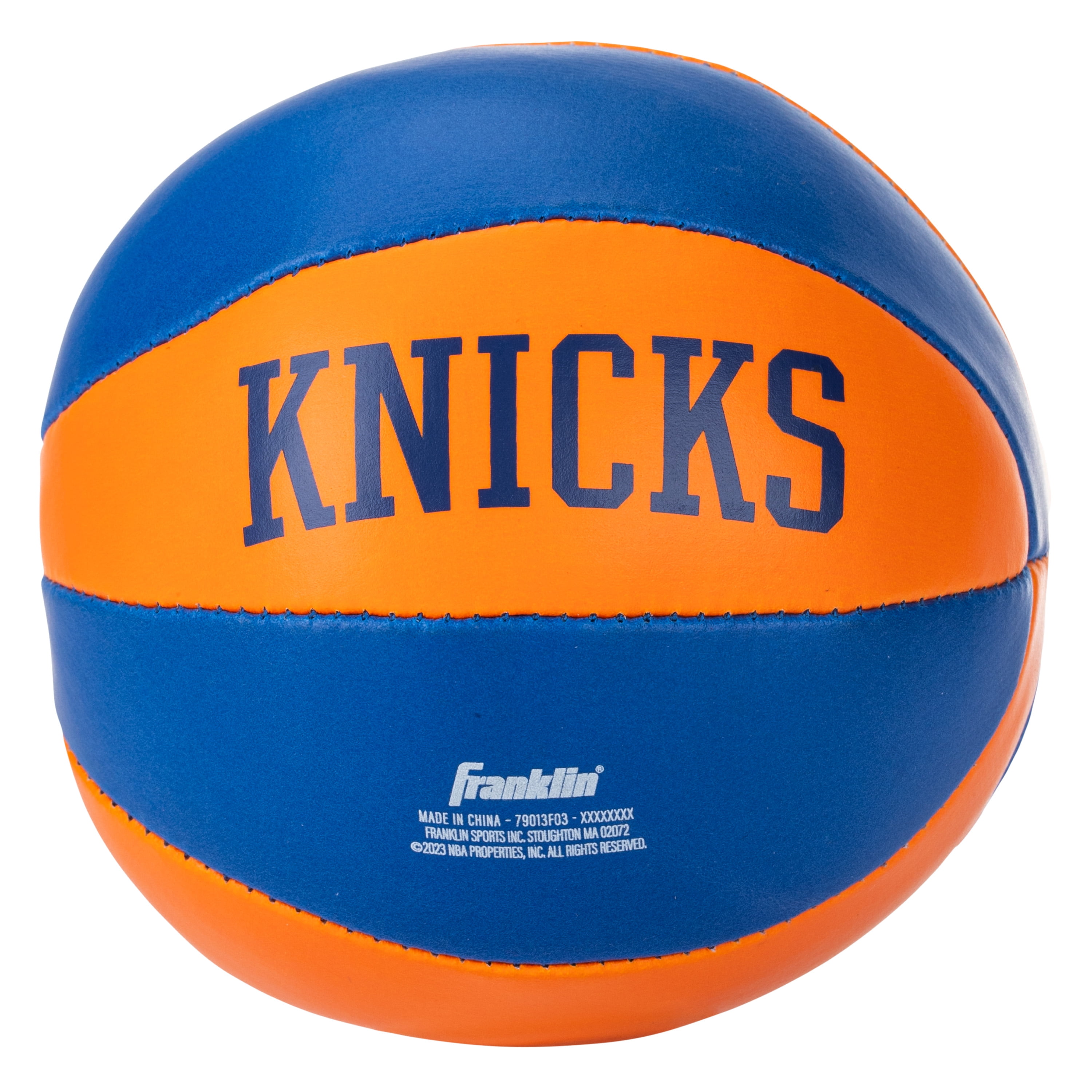 Franklin Sports NBA New York Knicks Toy Basketballs - 2 Pack of Kids Soft Mini Basketballs for Over the Door + Indoor Hoops - NBA Fan Shop Kids Soft Toy Basketballs - (2) Mini Balls Included