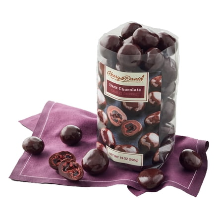 Harry & David Dark Chocolate Covered Cherries Gift Box, Gourmet Cherries Dipped In Dark Chocolate, Chocolate Covered Fruit, Gift For All Occasions, Thank You, Appreciation, 14Oz