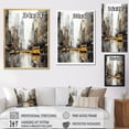thumbnail image 4 of Designart "Grey Yellow Minimalism flow Of City II" Cityscapes Floater Framed Canvas Print, 4 of 7