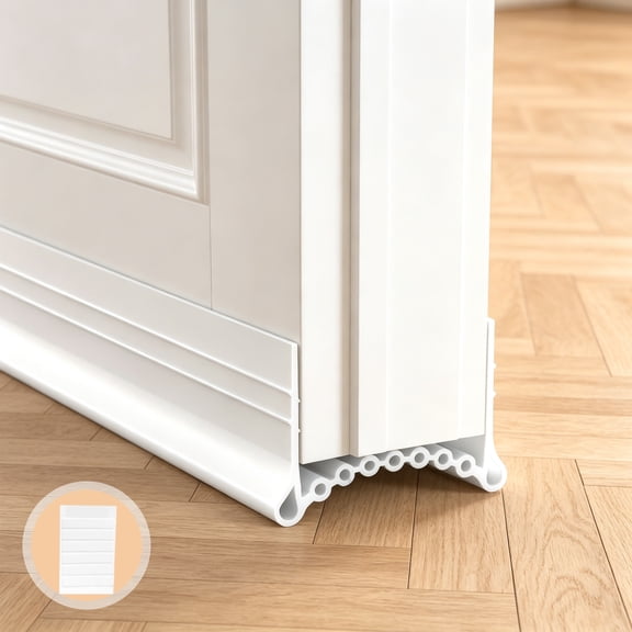 Silicone Door Bottom Seal, Under Door Draft Stopper, Weather Stripping Door Sweep, Noise Dust Bug Blocker, Weather Stripping Fit Door Thickness 1.35‑1.95 Inch
