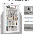 White Bookshelf 69'' Tall 5 Tier Bookshelf Metal Bookshelves and