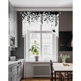 thumbnail image 3 of Black Spring Botanical Swag Valances for Windows, Small Curtains Drapes, Weeping Eucalyptus Butterfly Kitchen Window Curtains Over Sink Window Treatment Valance for Bedroom/Bathroom 56"x36", 3 of 5