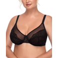 thumbnail image 1 of Sujetador Minizer HSIA con aros de cobertura total, talla grande, negro, 1 of 6