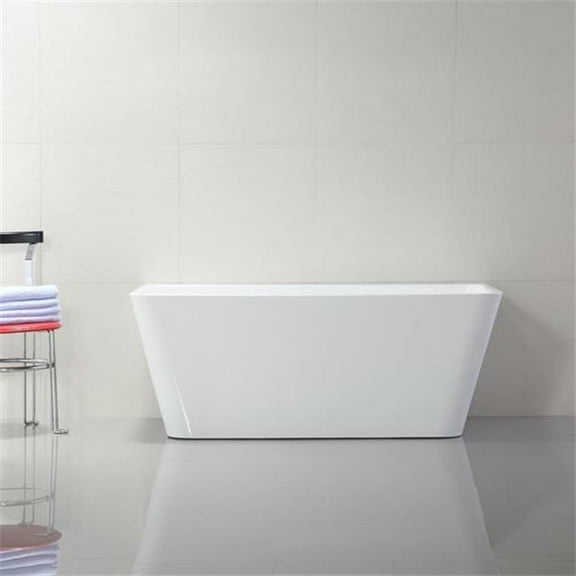 Bellaterra Home BA6819B 67 in. Freestanding Acrylic Bathtub, Glossy White - 71 gal