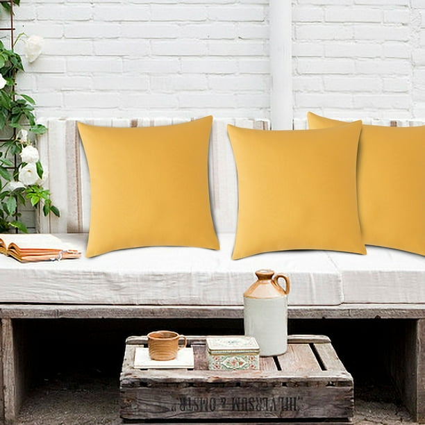 Funda impermeable para almohadas exteriores 45x45 cm - Protector de cojín moderno de color sólido para muebles de jardín, piscina, jardín