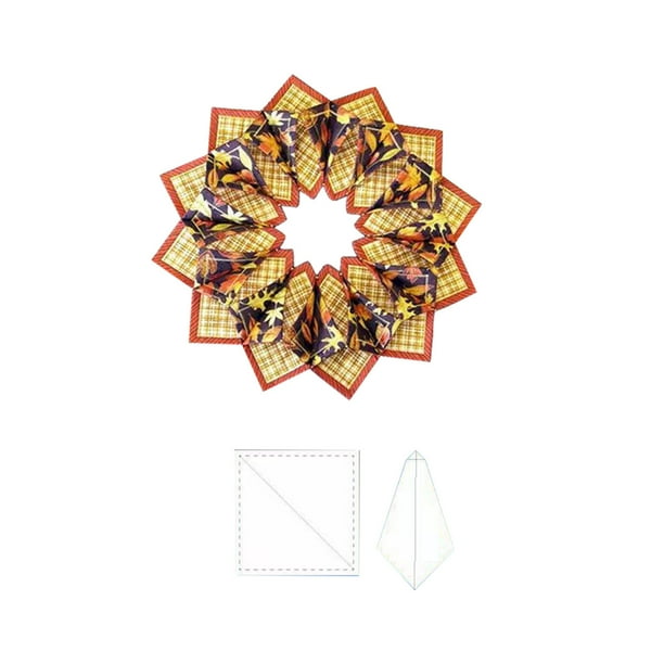 Fiudx Plantillas para Coronas de Tela, Diseño de Colcha Acrílica, Fácil de Usar para Principiantes, Patrón Creativo de Cabaña de Madera, Proyecto de Decoración Del Hogar, Tamaños de 7, 10 y 14 Pulgad