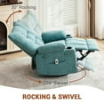 thumbnail image 4 of EuKer Lazy Boy Recliner with Heat & Massage, 360° Swivel Rocking Single Sofa W/Cup Holders and Side Pocket for Elderly Adults, 23" Seat Width, Blue, 4 of 8