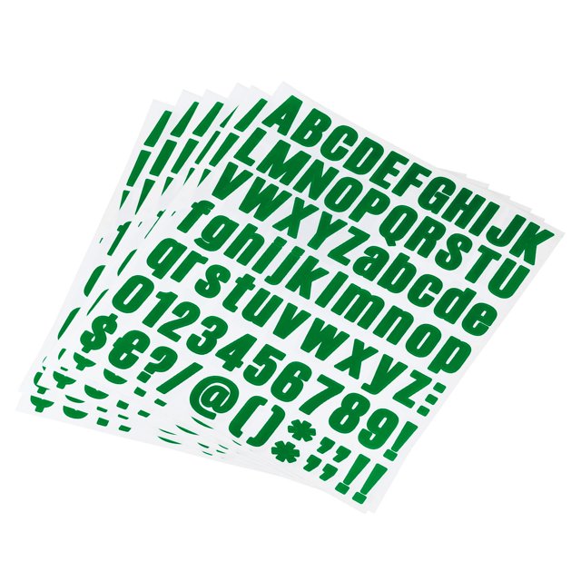 Uxcell 25mm Height Self Adhesive Waterproof Vinyl Letter Number Sticker Set 6 Sheet Dark Green