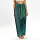 thumbnail image 3 of 1 juego de bañador de una pieza verde ajustado para mujer con estampado vintage y falda cruzada, 3 of 5