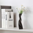 thumbnail image 6 of TOPCHANCES Ceramic Vase Set, Set of 3 Geometric Decorative Vase for Dried Flowers, Pampas Grass, Modern Home Decor Birthday Gifts (Matte Black), 6 of 8