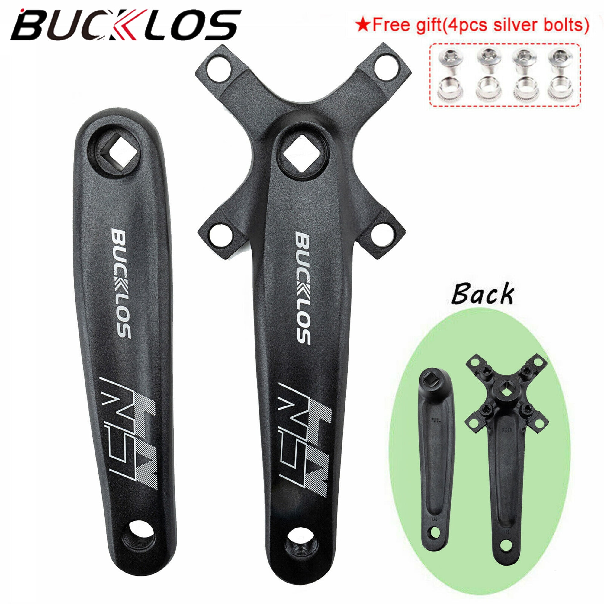 104/64 BCD Double Triple MTB Crankset 170mm with 22/24/26/32/38/42/44T  Chainring Set, Square Taper Crank, Mountain Bike Crankset 8/9/10 Speed 