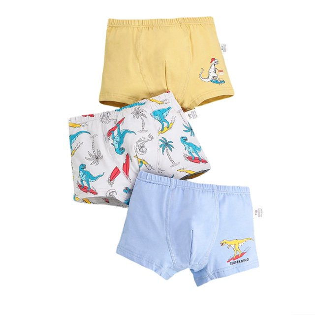 Sous-vêtements Garçons Imprimé Mignon Pantalons Slips Boxeurs 3 Pcs Multipack Shorts Garçons Bleu Ciel