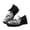 Black Gray, variant on Chririnla Boho Floral Print Slip on Walking Shoes for Women Lightweight Tennis Sneakers