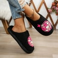thumbnail image 5 of Fuzzy Winter Fuzzy Slippers Women Cozy Memory Foam House Shoes Soft Knit Non Slip Indoor Slippers Black 38, 5 of 6