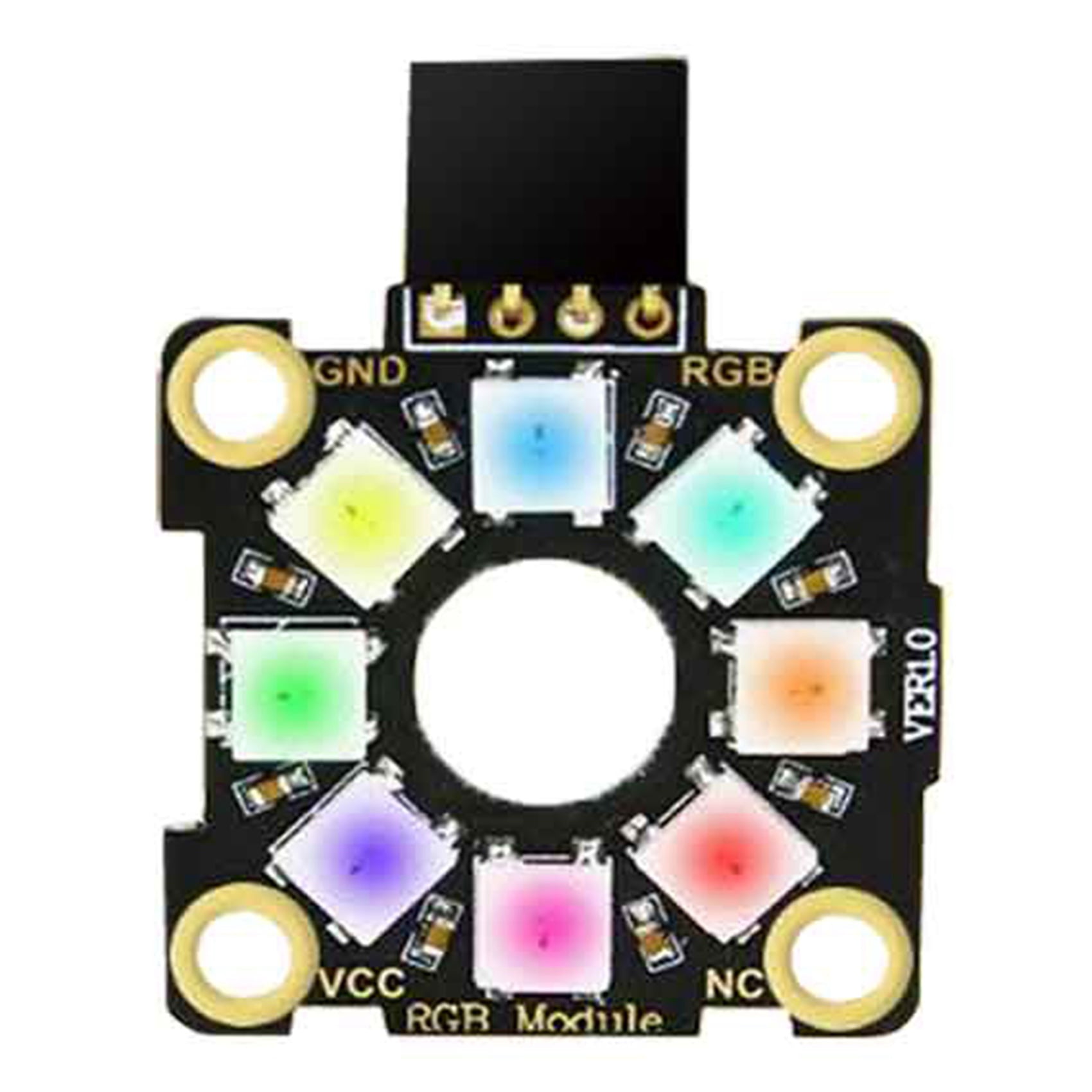Tiabiaya Universal RGB Module Color LED Halo Electronic Building Block 3.3V/5V Light Ring for Microbit Pico - Walmart.com