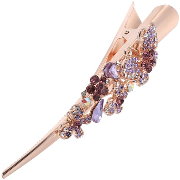 ETHZZLE Rhinestone Hair Clips for Women, Metal Large Barrettes, Stylish Hair Accessories for Parties and Everyday Wear