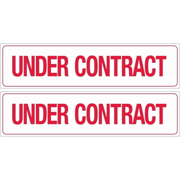 Real Estate Sign - 6" x 24" Includes 4-8" Individual Sign Stakes (2, Under Contract)