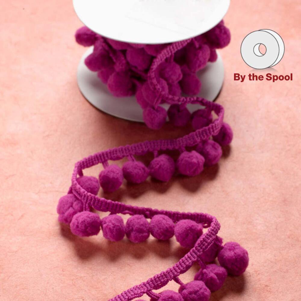 Simplicity 3/4" Pom Pom FringeBright Pink 4ft