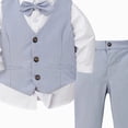 thumbnail image 4 of 1-2 Years Toddler Baby Boys Suit Set 3Pcs Kids Long Sleeve Formal Dress Shirt with Bowtie Vest Pants Suit Tuxedo Wedding Party Outfits 9 12 18 Months 2T 3T 4T 5T 6T Boys Fall Winter Clothes,Blue, 4 of 4