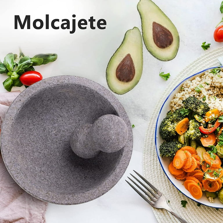 Flexzion Granite Mortar En Pestle Set 4 Kopjes - Met Knoflookschiller En Antislipmat