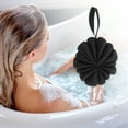 thumbnail image 4 of Unique Bargains 1 Pc Pumpkin-shaped Ribbon Bath Shower Loofah Sponge Body Puffs for Bathroom Black, 4 of 6