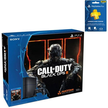 PS4 Console Bundle with Call of Duty Black Ops III (PS4) and Bonus PlayStation Plus 3 Month Card