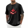 thumbnail image 1 of Weiqiqre T-Shirts pour Homme Drapeau Canadien Col Ras du Cou Chandail Doux Manches Courtes Col Rond Blouses Chemises, 1 of 5