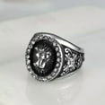 thumbnail image 5 of K-KED European and American Vintage Diamond Set Lion King Men's Rings Sizes 7-15-13-Silver, 5 of 9