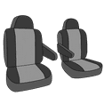 thumbnail image 3 of CalTrend Front Buckets NeoPrene Seat Covers for 2010-2012 Chevy Express 3500 - CV575-03PA Charcoal Insert and Trim, 3 of 3