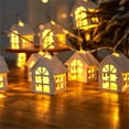 thumbnail image 7 of xaoyunyn 59 Inches 10 LED Wooden House String Light USB Powered for Room and Bedroom Decoration Ideal for Festival Celebrations Safe and Portable Comes with 1 Light String, 7 of 7