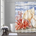 thumbnail image 5 of Ocean Life Bathroom Shower Curtain, Marine Shell Coral Algae Starfish Oil Painting Waterproof Washable Soft Bath Curtain for Bathtub Decor with 12 Hooks&Grommet, 66x72 Inch, 5 of 9