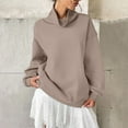 thumbnail image 3 of qucoqpe Women's Oversized Turtleneck Sweatshirt Loose Comfy Long Sleeve Shirts for Women Fall Fashion Pullover Tops, 3 of 5