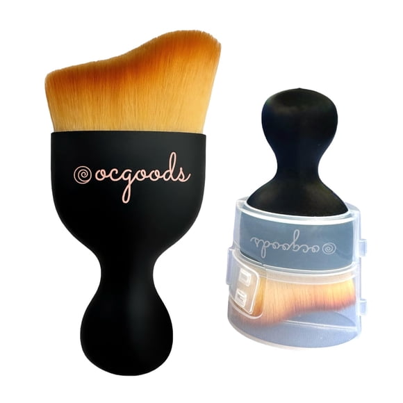 Aplicador de brocha de maquillaje en ángulo para el cuidado de la piel, base líquida, protector solar, crema BB, bronceador, autobronceador y humectante teñido