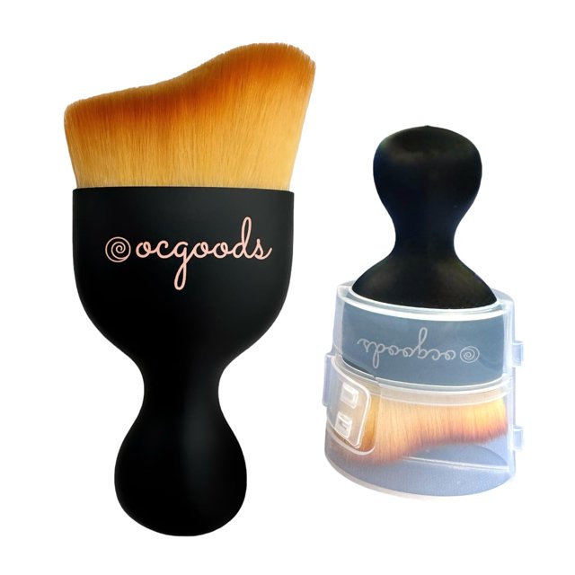 Aplicador de brocha de maquillaje en ángulo para el cuidado de la piel, base líquida, protector solar, crema BB, bronceador, autobronceador y humectante teñido