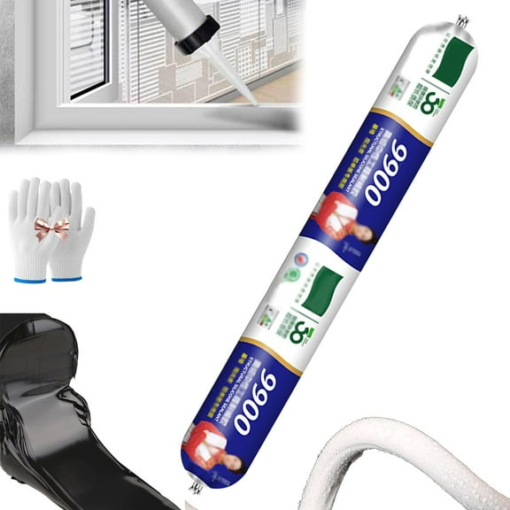 9900 Waterproof Sealant,9900 Sealant Waterproof,Outdoor Silicone Caulk Impermeable,Permanent Solution for Roof & Wall Cracks Tear and Stretch Resistance for Exteriors (White,1PC)