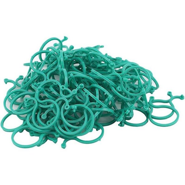 Clips para plantas de jardín, soporte para plantas, clips para invernadero, soporte para plantas al aire libre para cultivar verduras, uvas, tomates, accesorios de jardinería, verde, 100 piezas