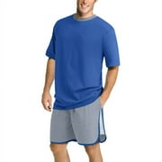 Hanes Men's Short Seeve Raglan Top and Short Sleep Set