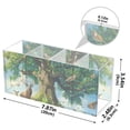thumbnail image 3 of Animals Surrounded Tree Acrylic Pencil Pen Holder Cup 4 Compartments Desktop Organiser 7.87"x2.78"x3.54", 3 of 7