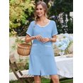thumbnail image 4 of Ekouaer Nightgowns for Women Bamboo Viscose Button Down Sleep Shirts Short Sleeve Nightshirts House Dress with Pockets, 4 of 6