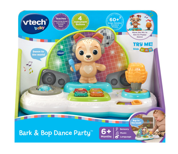 VTech Baby Bark & Bop Dance Party, Electronic Learning Toy for Kids Ages 6-24 months