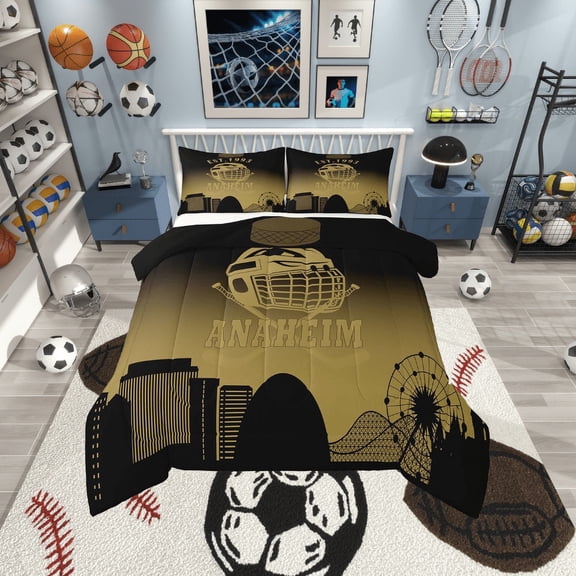 Erosebridal Eat Sleep Comforter Sets Twin Size, American Football Comforters & Duvets, Sports Lover Reversible Duvet Insert, Breathable Room Decor, 2-Piece