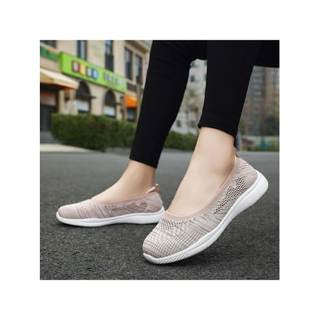 

Gomelly Women Sneakers Slip On Flats Mesh Walking Shoes Lightweight Loafers Workout Gym Shoe Dark Pink 7.5