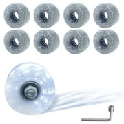 AWINNER 8pcs Quad Roller Skate Wheels , 59MM X 31MM, for Indoor or Outdoor Double Row Skating, Rubber Roller Skating Replacement Accessories- Silver