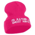 thumbnail image 4 of I'd Rather Be Ghost Hunting Long Beanie - Magenta OSFM, 4 of 5