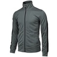 thumbnail image 3 of H2H Mens Active Slim Fit Track Lightweight Jacket Zip-up Long Sleeve Training Basic Designed CHARCOAL US 3XL/ASIA 4XL (CMOJA134), 3 of 6