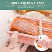 Silicone Freezer Tray with Lid - Large Ice Cube Freezer Molds - Soup, Sauce, leftovers, Homemade Meal Prep Freezing Kitchen Storage Containers - Multicolor - 2-Pack