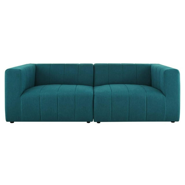 Modway Bartlett Causeuse Rembourrée en Tissu 2 Pcs, Bleu Sarcelle