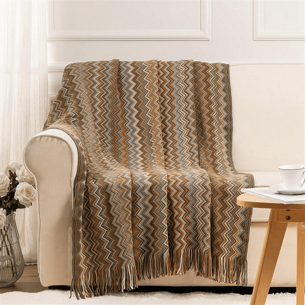 Unbrand Home Boho Throw Blanket For Couch Sofa Bed Farmhouse Cottage Decor Soft Warm Cozy Knit Blanket With Tassels Style B Other