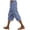e-529Blue119, variant on ANINEO Women's Summer Breathable Striped Drawstring Back Pocket Side Buckle Capris Casual Pants Solid Color Calf Length Relaxed Fit Daily Female Trousers